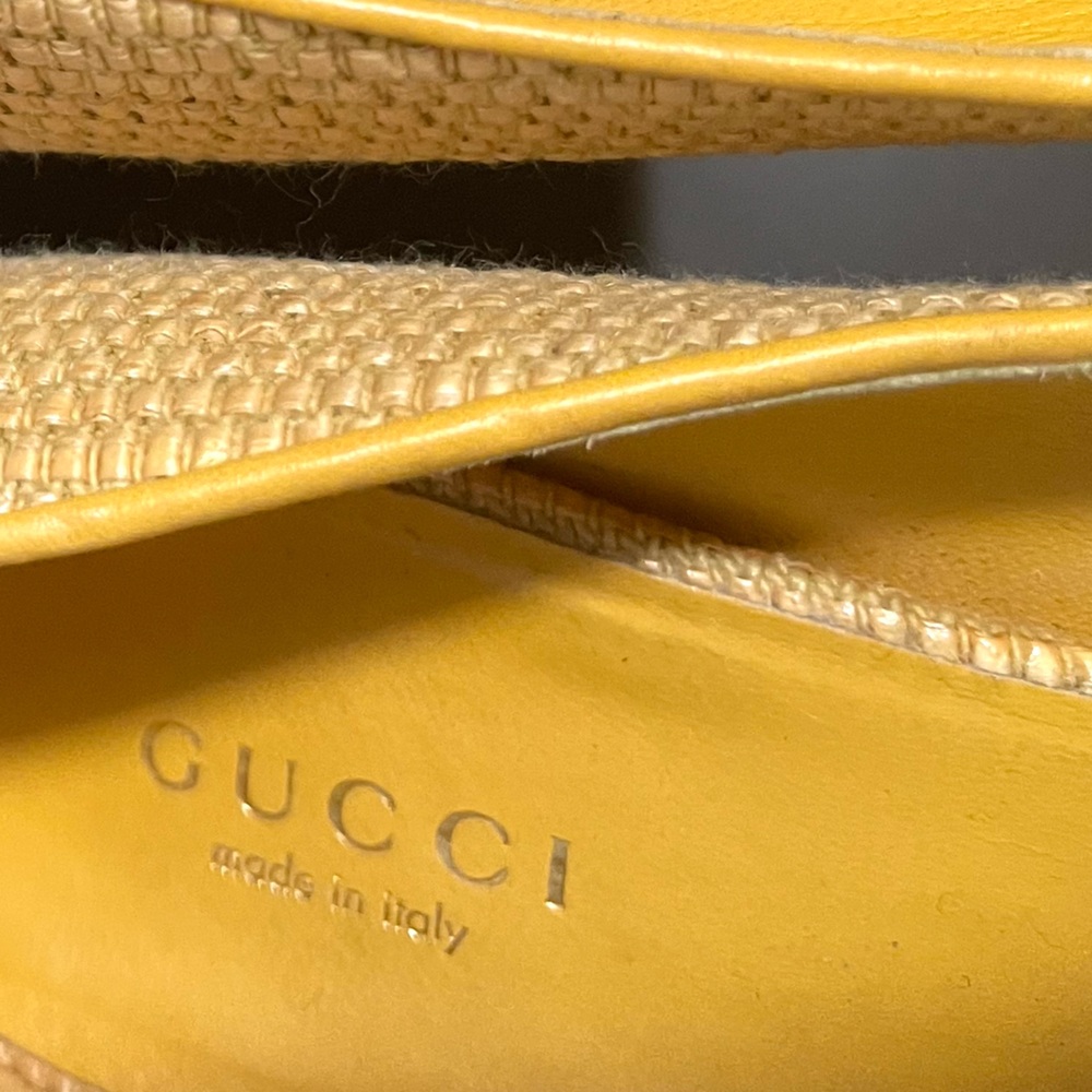 AUTHENTIC GUCCI YELLOW WEDGES - Picture 14 of 15